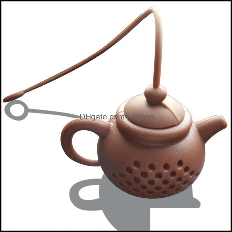 silicone tea infuser teapot shape reusable tea filter diffuser home tea maker kitchen accessories 7 colors 174 s2