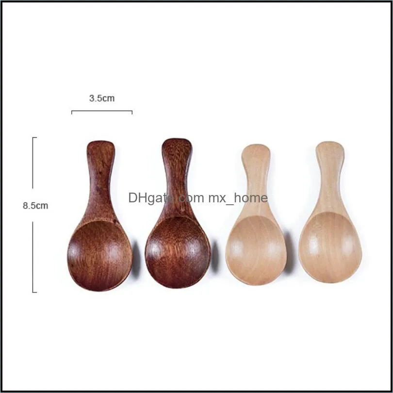 wooden mini baby spoons powdered milk coffee salt spice seasoning scoops kitchen accessories short handle round ladle new arrival 1 99pt