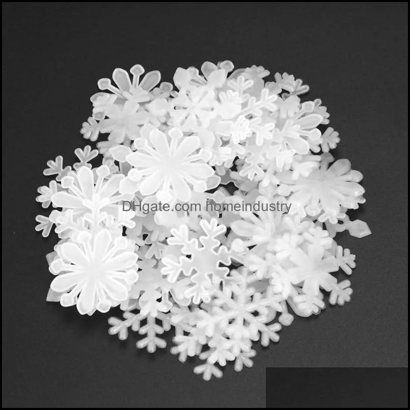 wall stickers 50pcs 3d luminous fluorescent snowflake decals window clings for christmas party kids room home deco