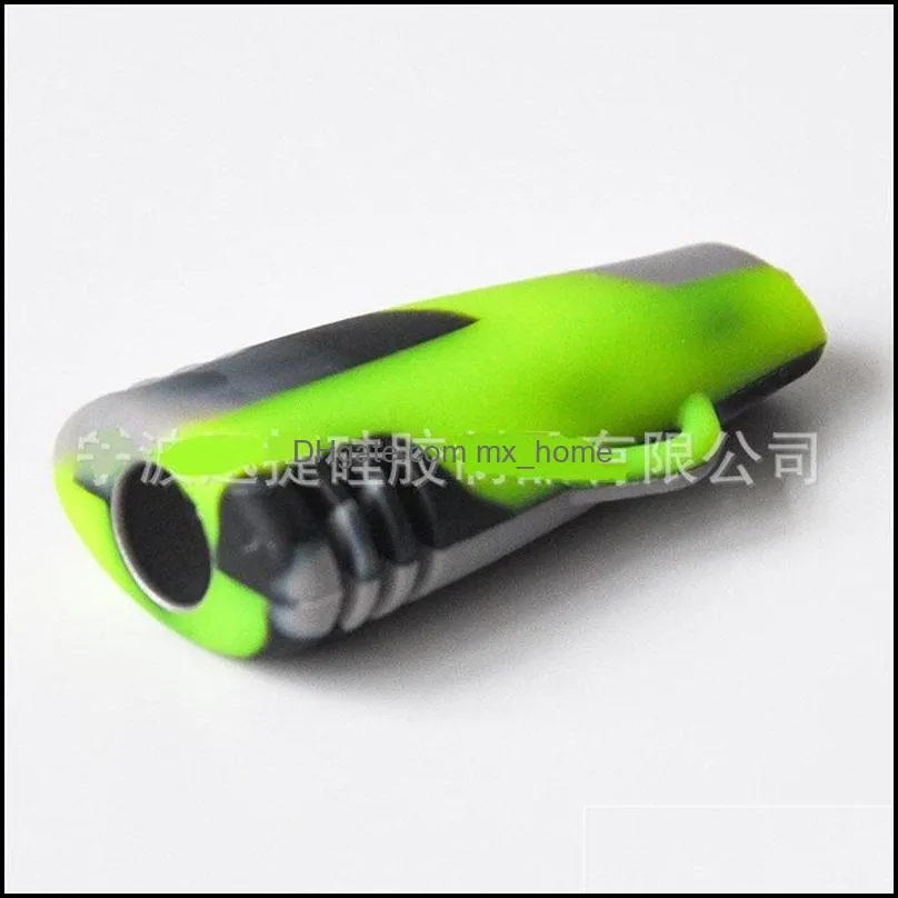 environment protection adult pipes corrosion resistance camouflage men silicone pipe smoking accessories with metal bowl