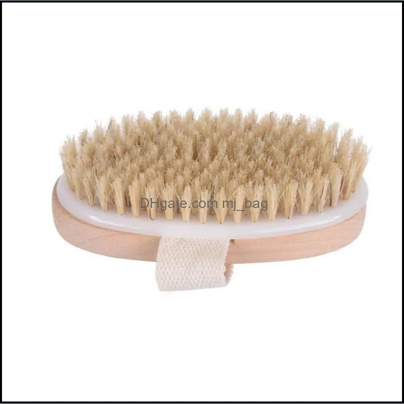 natural bamboo brush pigs bristles wood bath body brushes 2 colors hand rope no handle bathroom shower accessories clean simple 3 99sm