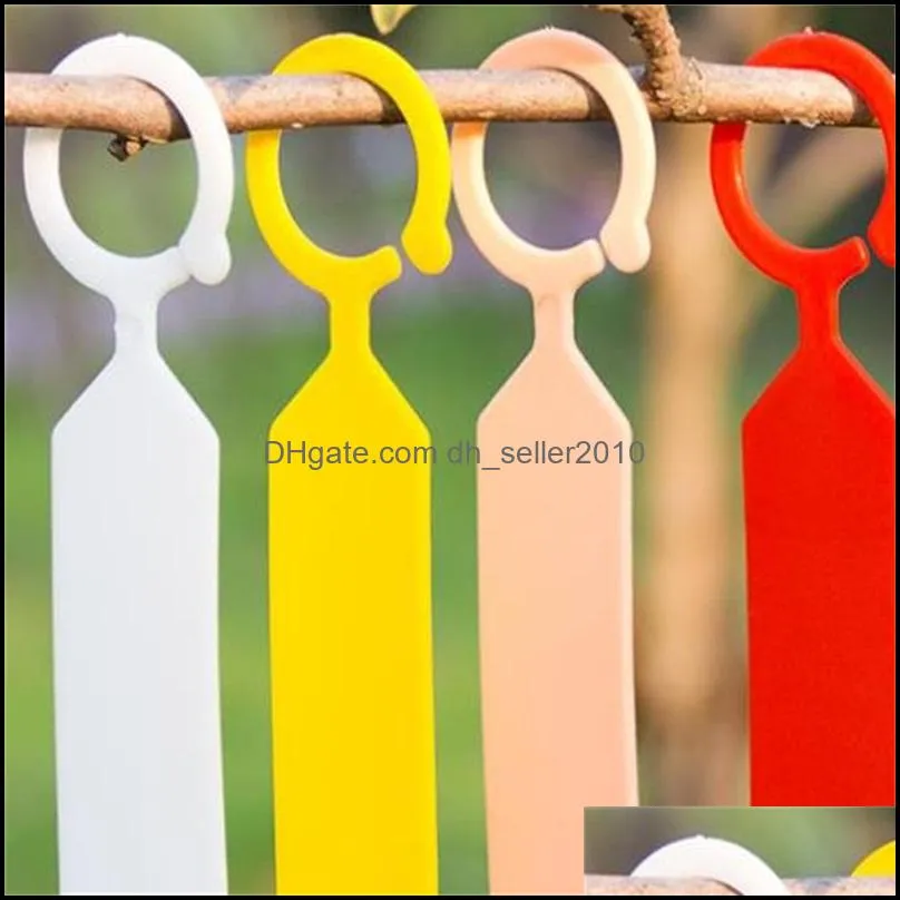 garden supplies ring plastic hanging labels garden plant pot markers reusable waterproof thick hook tree tags decoration tool 20220826