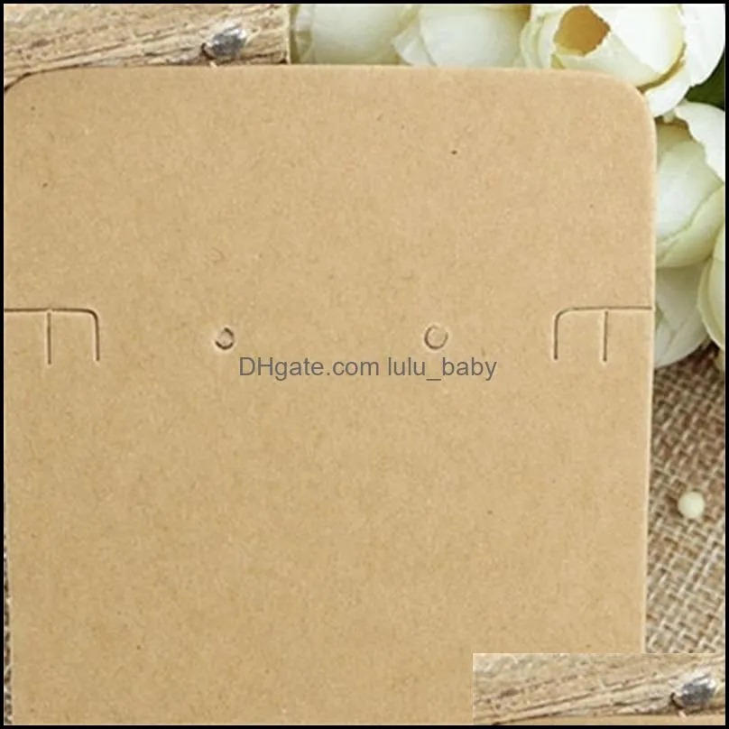 100 pcs/lot 6.8*9.7cm kraft paper necklace earrings sets display cards jewelry packaging card gifts 315 q2