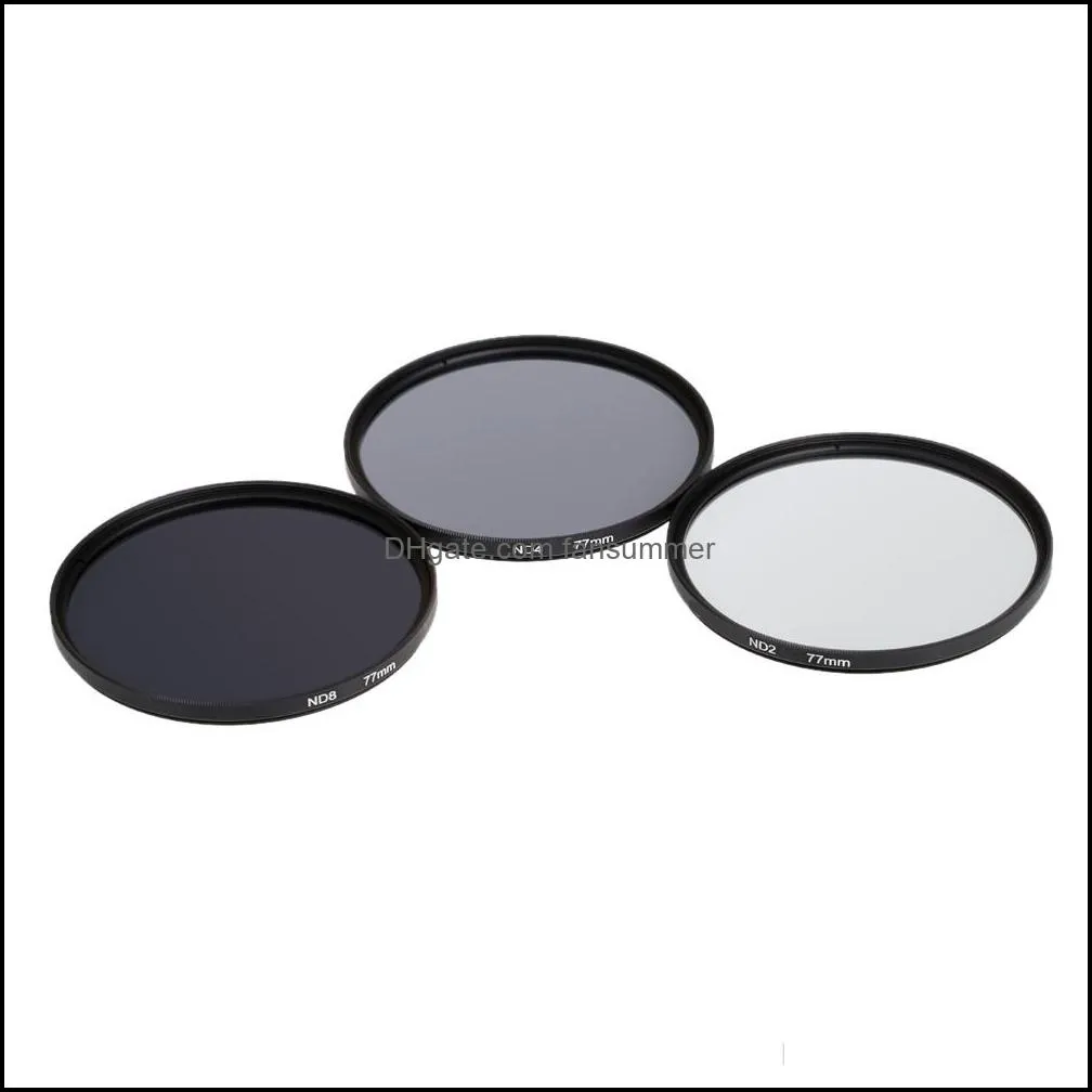 3 in 1 gray nd2 nd4 nd8 lens filter kit set 49mm 52mm 55mm 58mm 62mm 67mm 72mm 77mm for canon nikon camera