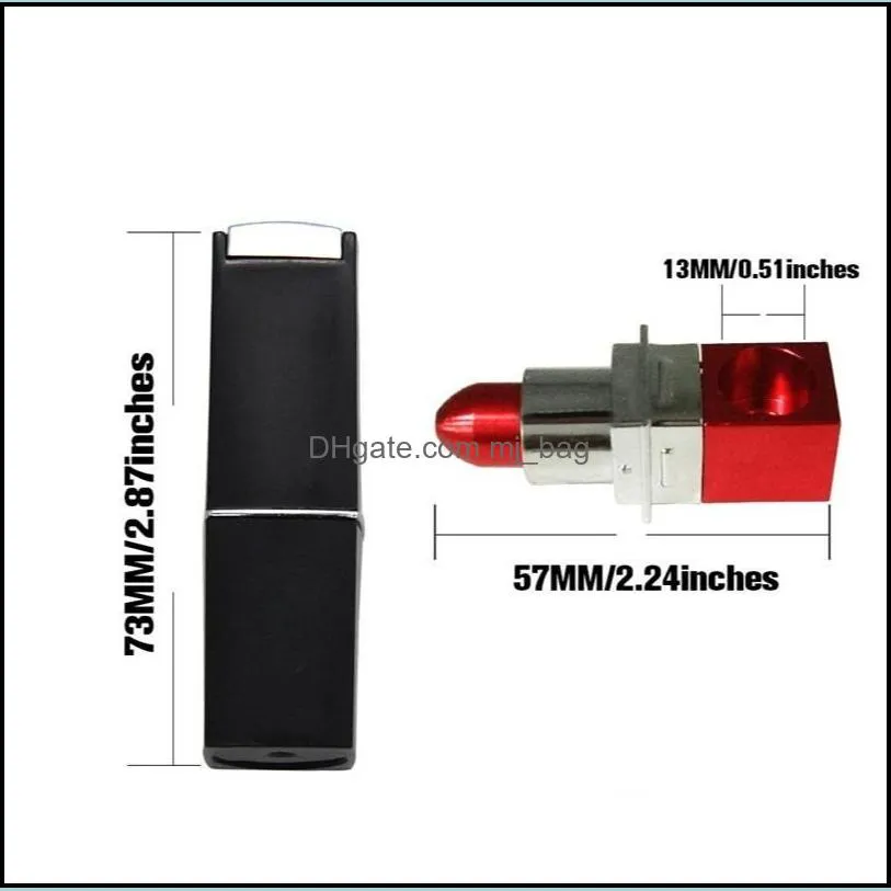 lipstick shaped cigarettes holder multiple filtration metal smoke pipes mini lips hand pipe smoking accessories new products 4 2gl f2