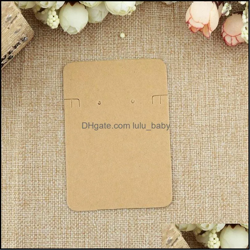 100 pcs/lot 6.8*9.7cm kraft paper necklace earrings sets display cards jewelry packaging card gifts 315 q2