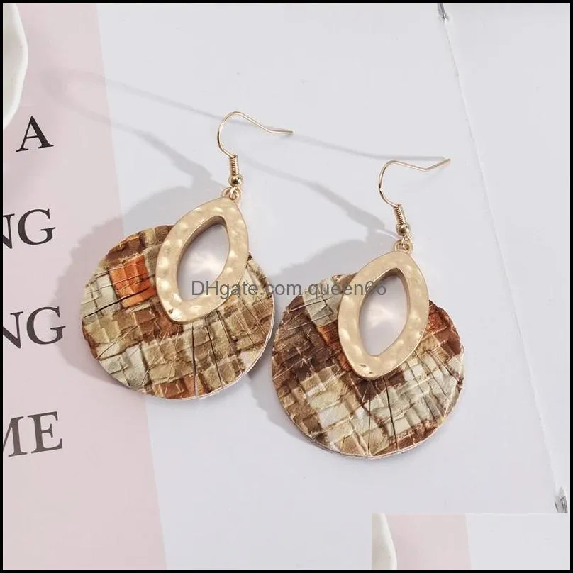 oval metal round abalone shell leopard charm earrings stone gold color dangle brincos pendientes fashion brand jewelry women