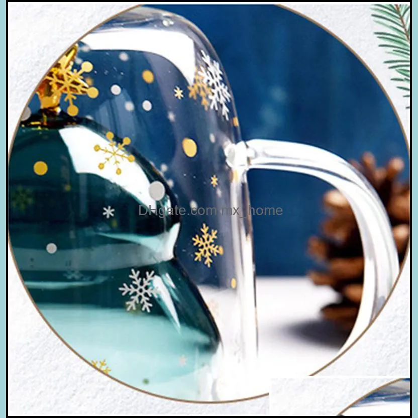 new year innovative glass christmas tree star cup high temperature mug double water cup custom for party xmas gifts 737 k2