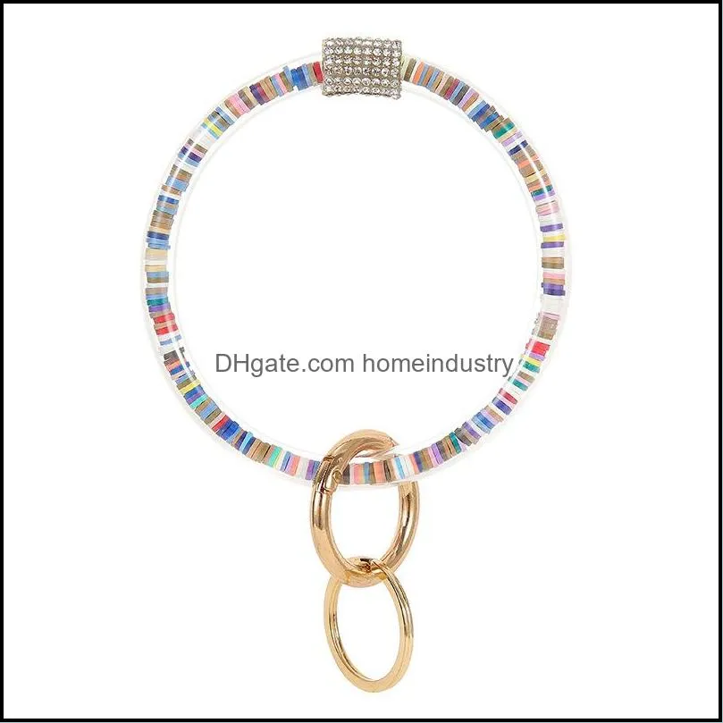 dhl shipping fashion bracelet keychain 15 styles car key ring round wristlet keyring bangle purse key ring charm jewelry party gifts
