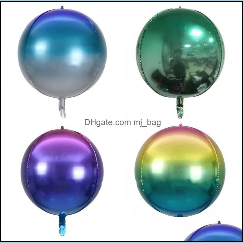 22 inches rainbow balloons aluminum film multi color gradient wrinkle balloon hanging birthday wedding party decor 1 8je g2