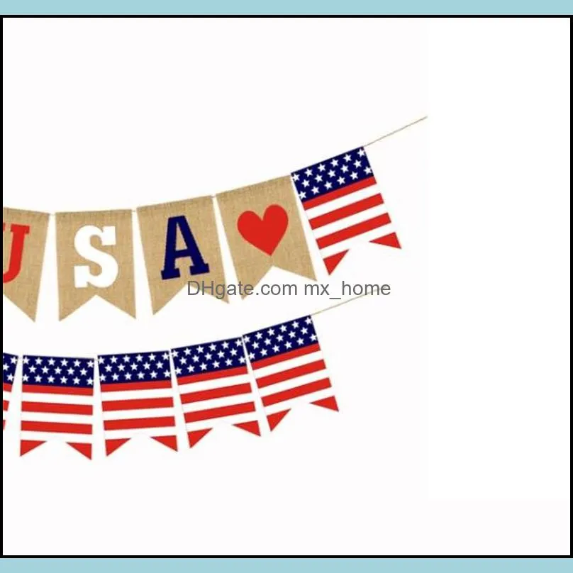 usa swallowtail banners independence day string flags usa letters bunting banners 4th of july party decoration 1363 v2