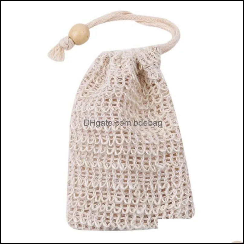 natural exfoliating mesh soap saver sisal soap saver bag pouch holder for shower bath foaming and drying bbylem vggg2 687 s2