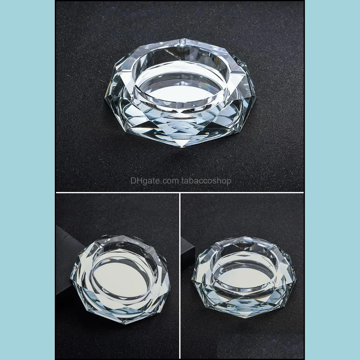 Ashtrays Latest Usa Colorf Crystal Glass Cigarette Holder Ashtrays