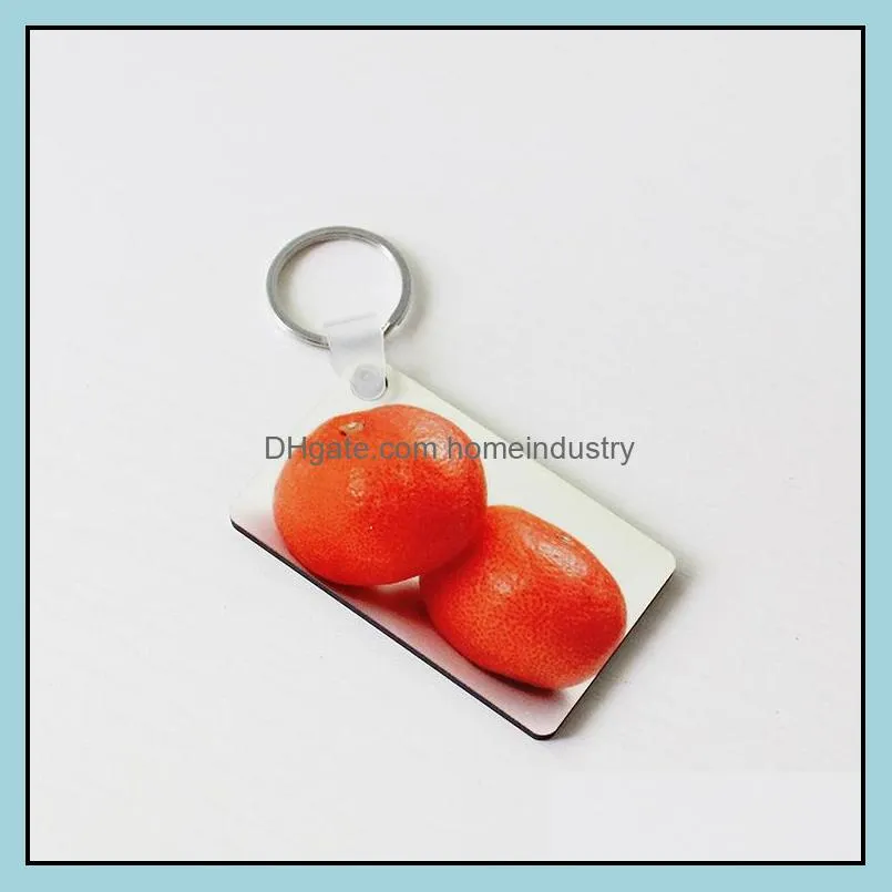 blank key chain rectangle sublimation wooden key tags for heat press transfer photo logo double-sided thermal printing gift gge1939