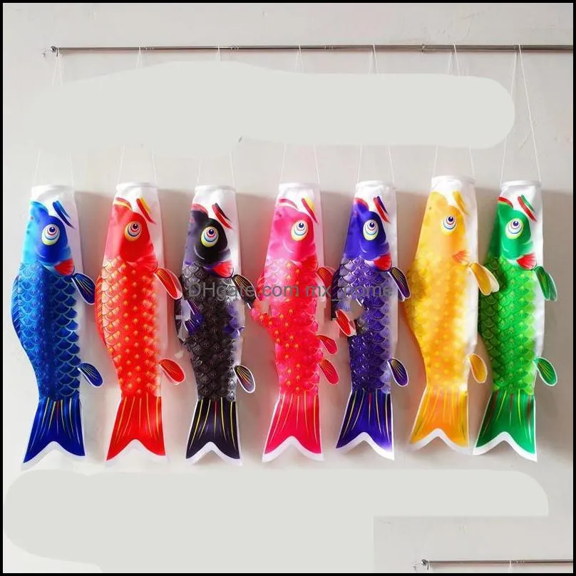 nobori carp flag streamer koinobori cyprinus carpio koi muti colors long tube originality decorate banner sushi shop 40mq f2