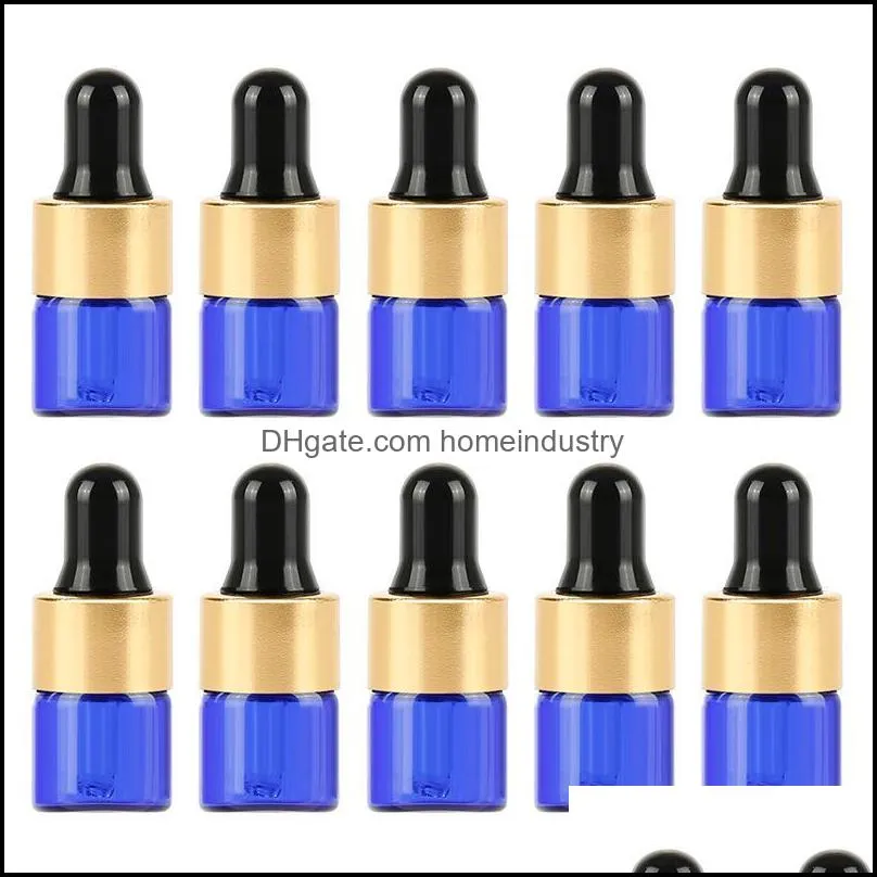 storage bottles & jars 10pcs 1ml silicone head dropper glass bottle travel essential oil empty container sealed and leak-proof