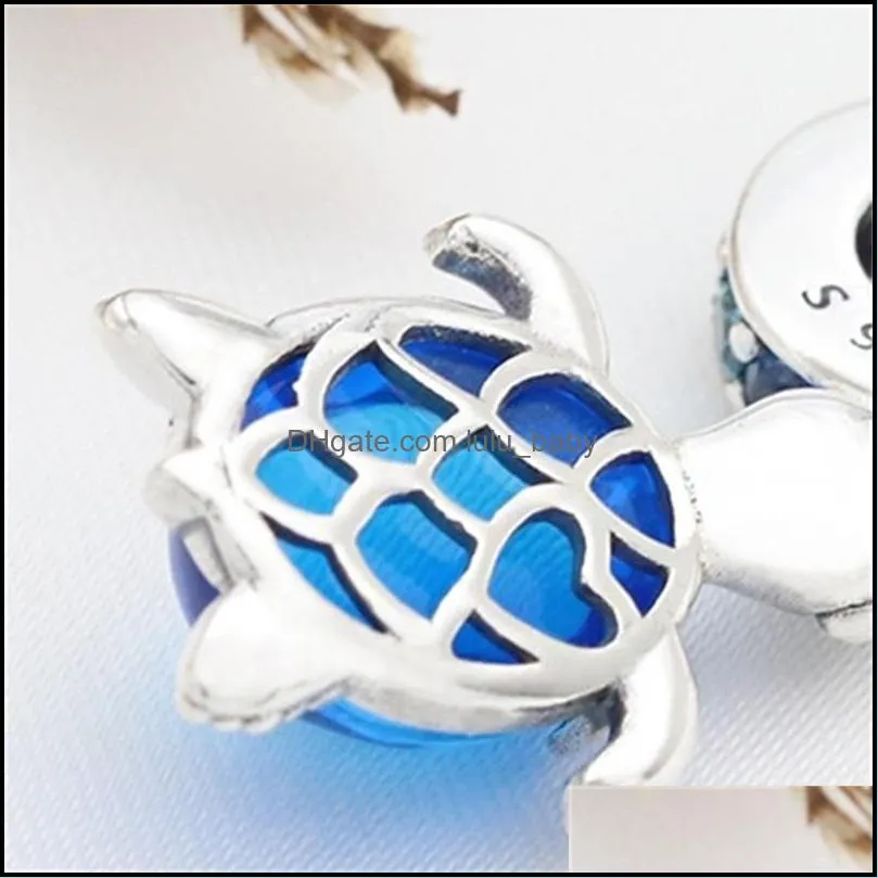 fit original europe bracelet 100% 925 sterling silver beads murano glass sea turtle dangle charm high quality diy jewelry 837 q2