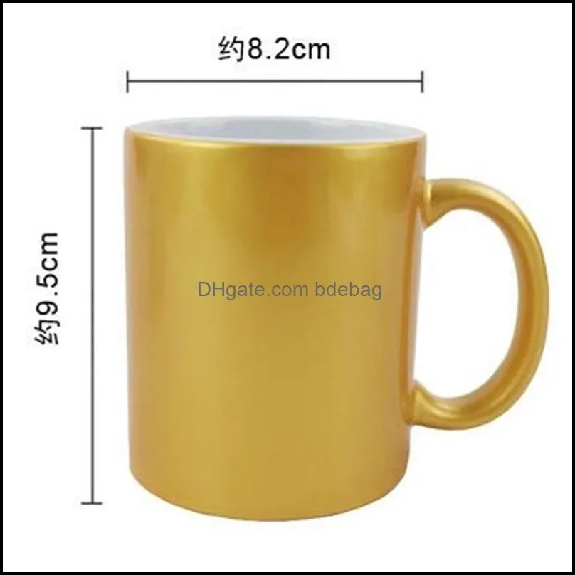 sublimation blanks pearl light mug sublimation blanks 350ml white coating ceramics mugs heat resistant with handle flat kitchen home 5ty