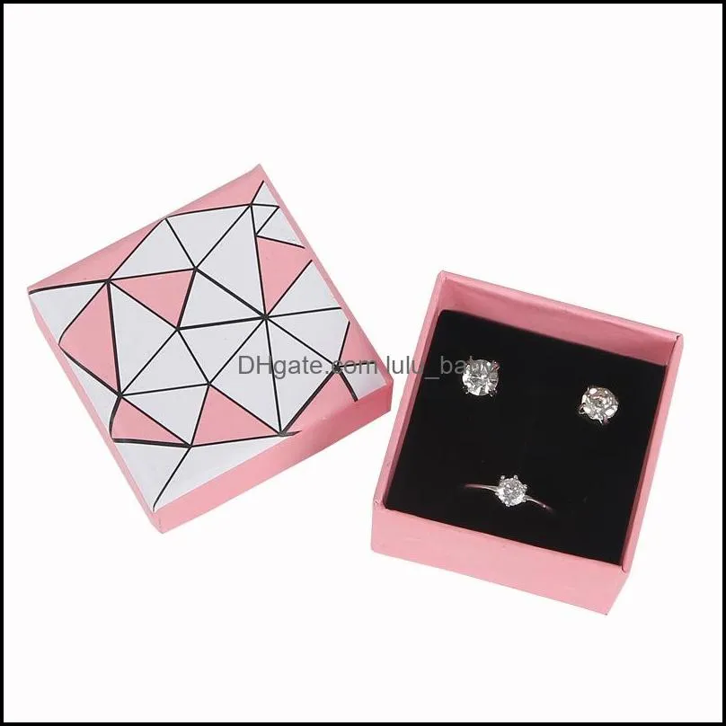 irregular geometry jewelry box trend ring gift case pink white jewelry storage for necklace style pendant display