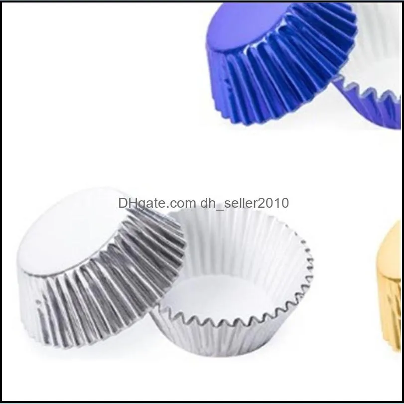 aluminum foil cup paper holder pvc baking cupcake heat resistant muti color cake tray cupcake decoration kitchen 16yt g2