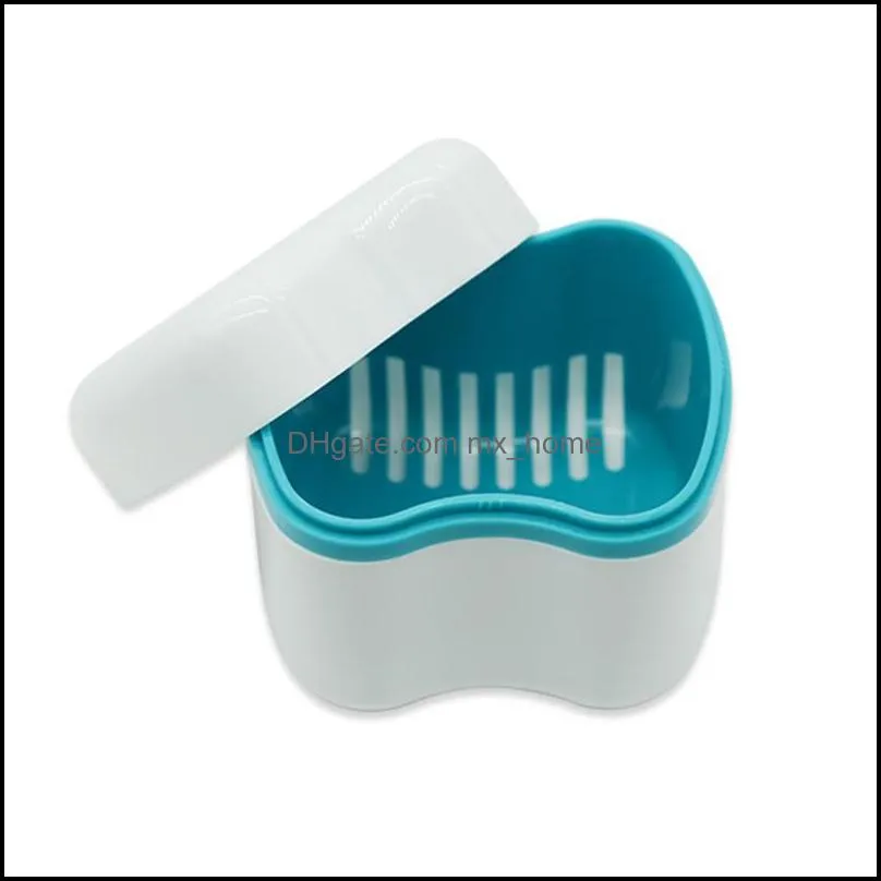 simple false teeth storage box with leachate layer plastics multicolor denture case cleaning tooth container hot sale 2 2xya e1