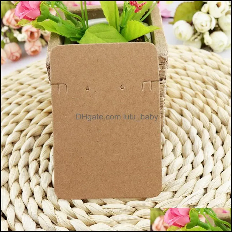 100 pcs/lot 6.8*9.7cm kraft paper necklace earrings sets display cards jewelry packaging card gifts 315 q2