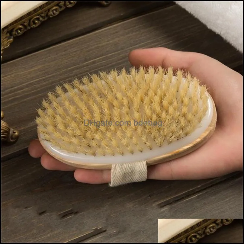 woody long handle bath brushe wood color detachable back rub tools bristles cleaning brush bathroom home durable 3 5hya n2