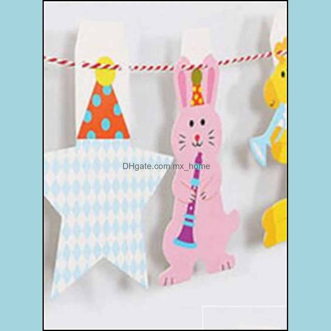 pull flag concert children room birthday happy decorate banner jungle animal  elephant falgs factory direct selling 1 6sh p1