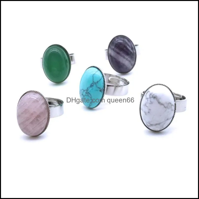 oval crystal kallaite white green rose pink quartz stone rings fashion open size brincos pendientes jewelry for men women