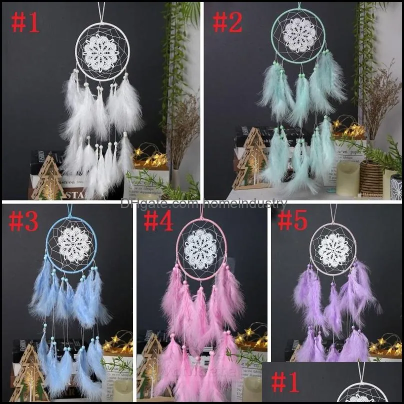 dream catchers with feather crafts handmade dreamcatchers for boho wall hanging decoration home bedroom ornament festival present by sea