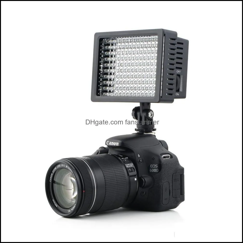 lightdow ld-160 high power 160pcs led video light camera camcorder dv photo lamp with three filters for cannon nikon pentax fujifilm