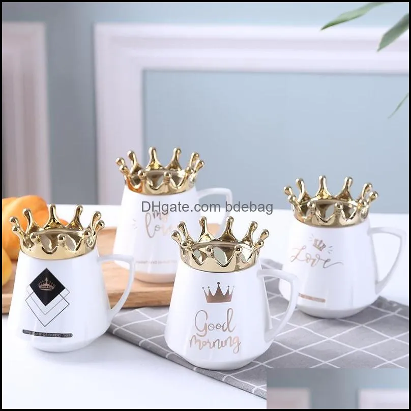 fashion tumblers crown cups phone bracket practical simplicity convenient woman man ceramic mugs valentines day 10 2nx k2