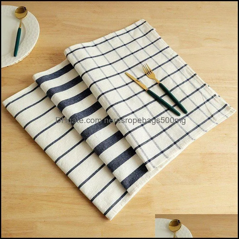 napkin cloth japanese yarn-dyed  pure cotton mat table mat cloth napkin fashion simple hotel pendant photo background cloth 3 n2