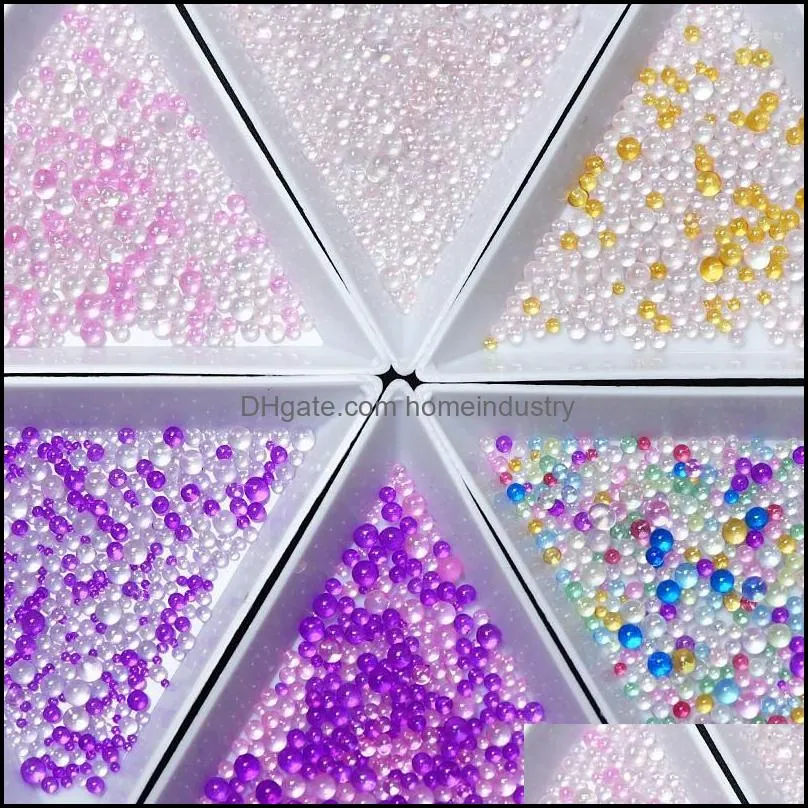 nail art decorations 10ml stained glass beads rhinestone jewelry decoration aurora crystal colored pearls 3d charms manicure