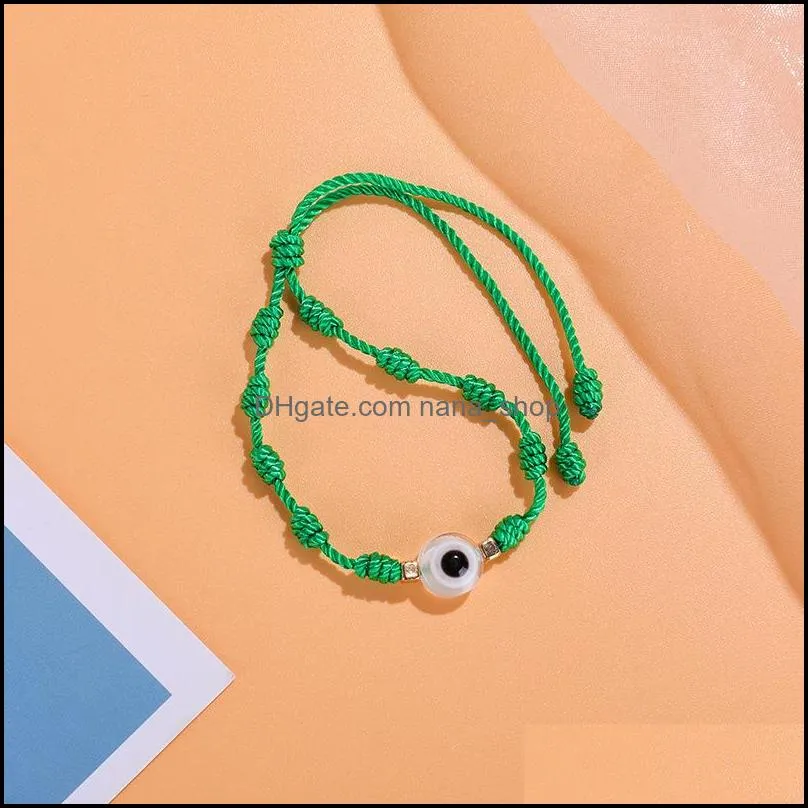 summer candy color evil eye bracelet lucky knot friendship jewelry charm bracelets lovely women men pulseras