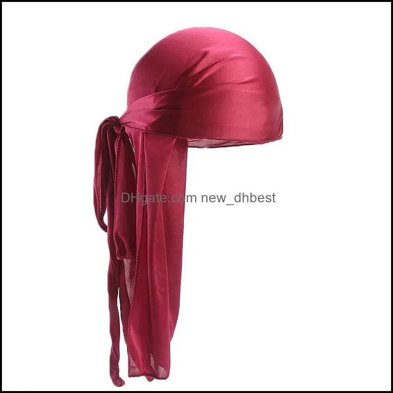 fashion men satin durags bandanna turban wigs pirate hat men silky durag headwear headband dlh385 262 r2