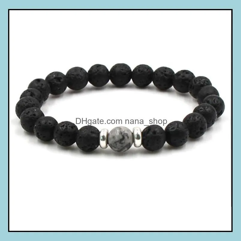 hot natural cross black lava stone beads elastic bracelet essential oil diffuser bracelets volcanic rock beaded hand strings jewelry