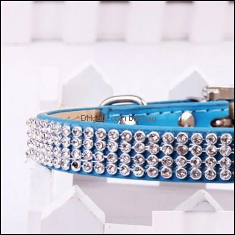 pu rhinestone collar scalable pet dog collars accessories fashion necklace popular hot selling with different color 9 1kl j1