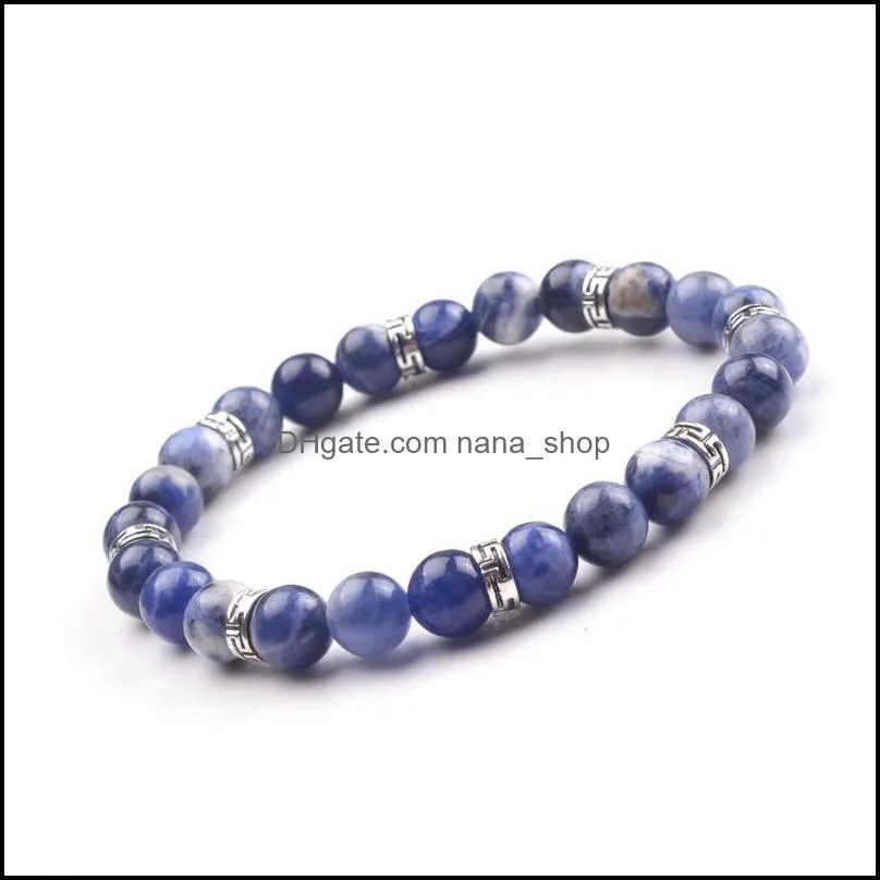 8mm popular natural stone volcanic rock yoga bracelet, can promote the new generation to ensure the health of the human body