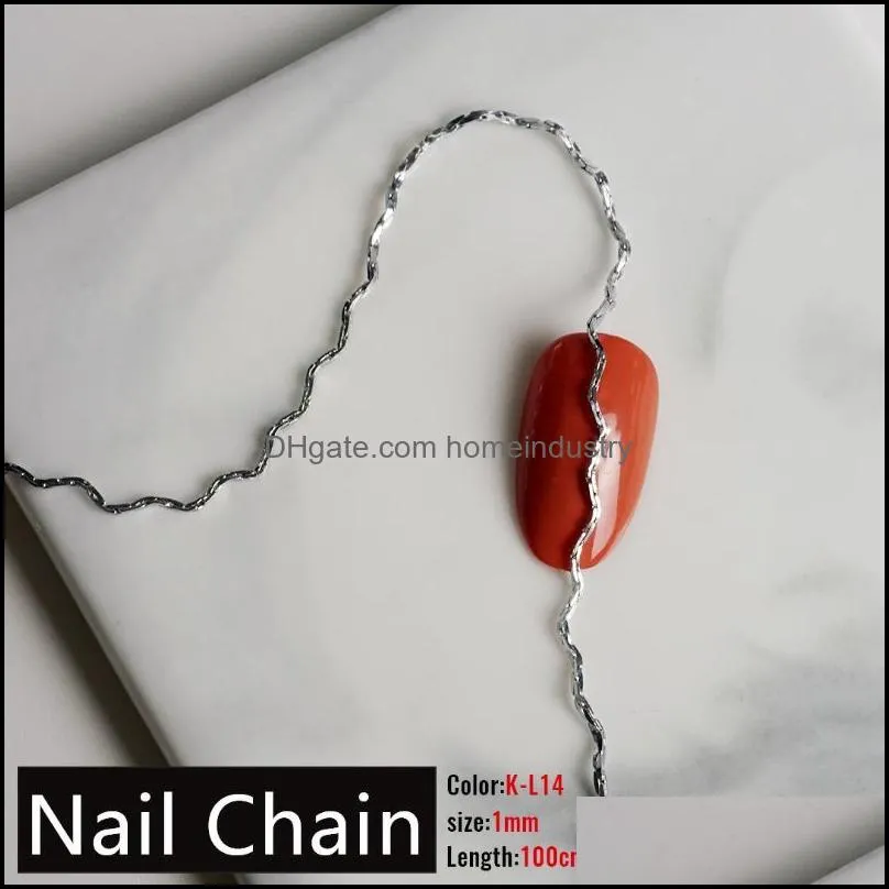 nail art decorations chain 0.8mm/1.0mm/50cm rose gold silver pixie stone beads accessory metal steel ball jewelrynail