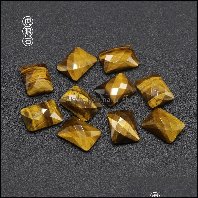 12*16mm flat back assorted faceted rectangle loose stone cab cabochons beads for jewelry making wholesale