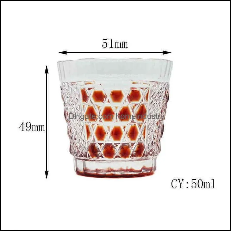 luxury 50ml hand cut cup sake glass tumbler shot glass wine cup red blue green
