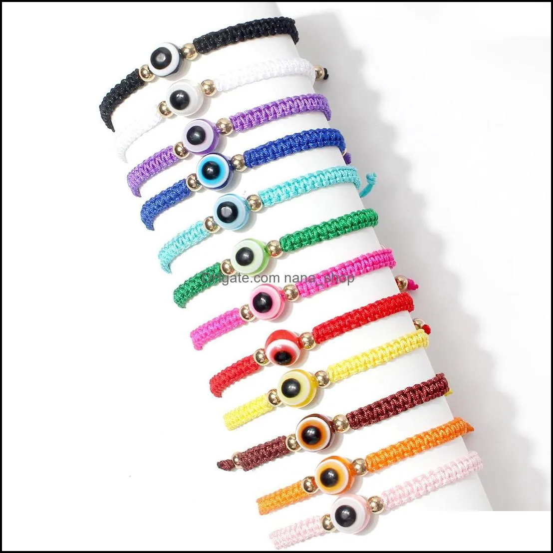 boho summer candy color evil eye bracelet lucky friendship jewelry charm bracelets lovely women men pulseras