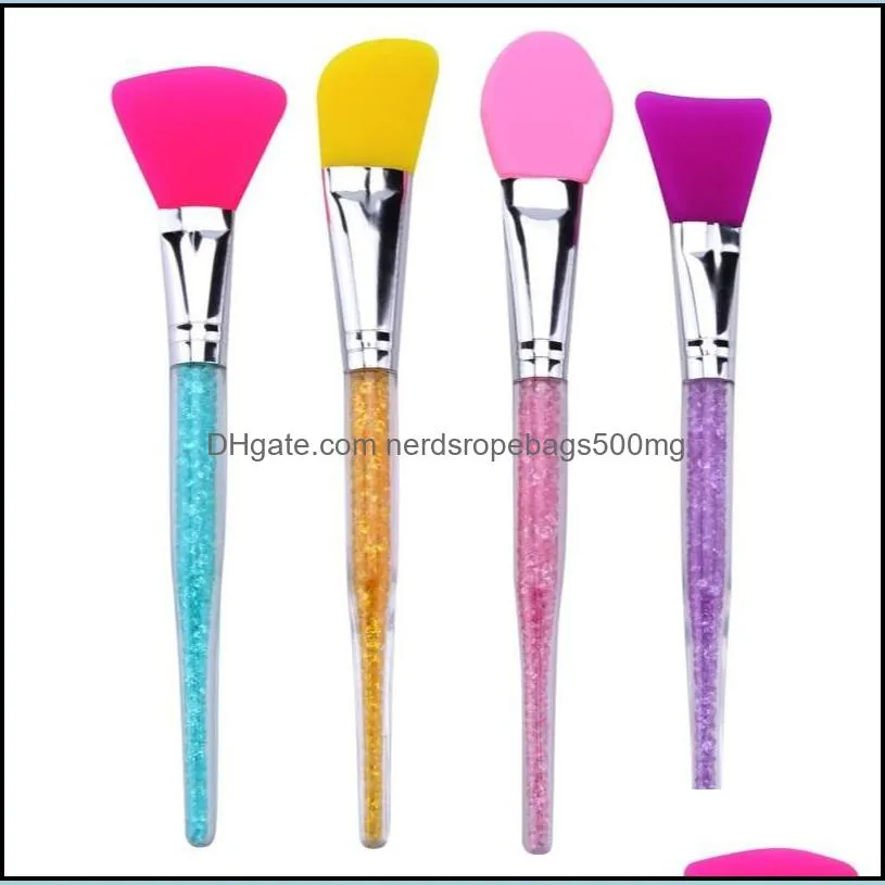 silicone shining handle makeup brushes soft facial mask brush multi function color cleaning tools lady cosmetics home 2 2wy g2