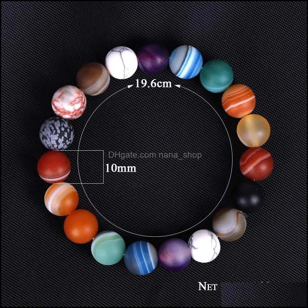 solar system eight stone planet bracelet universe milky way galaxy exploration star bracelet.