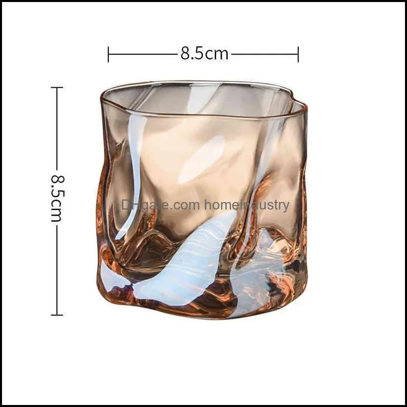 nodic origami shape cup transparent mug latte coffee whiskey cups drinking bar club wine glass ice hockey mold