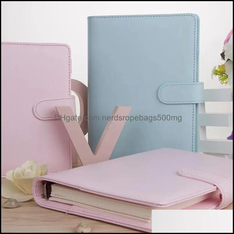 sea 5 colors a6 empty notebook binder 19*13cm loose leaf notebooks pu faux leather cover file folder spiral planners scrapbook 270 s2