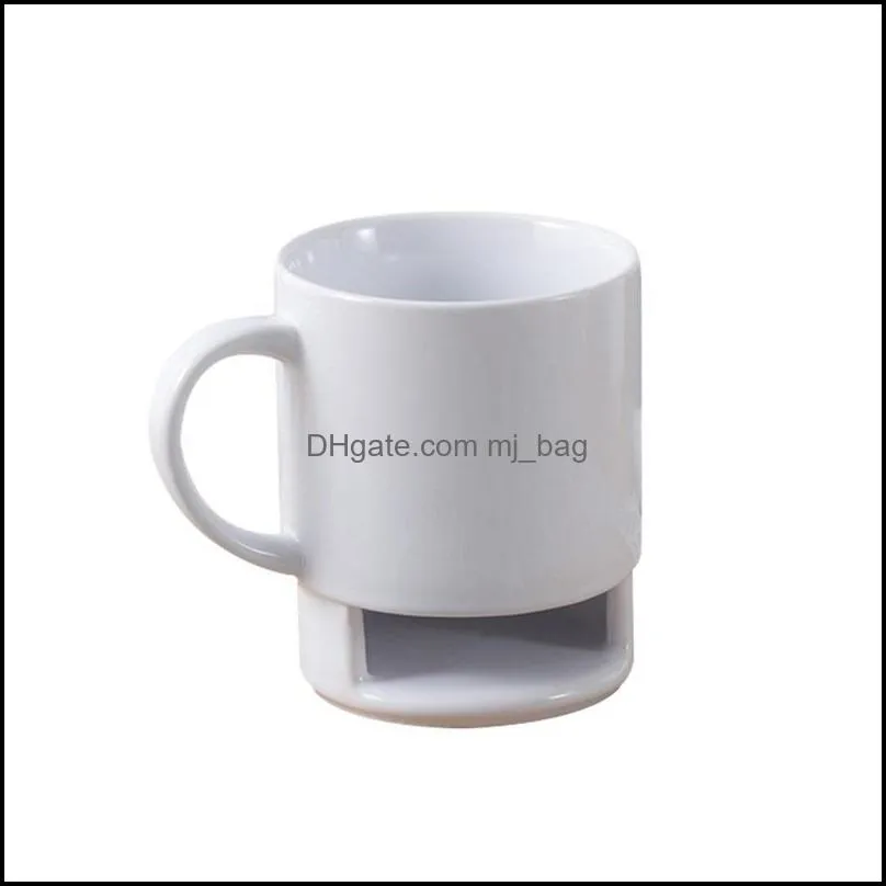 ceramic mug white coffee milk biscuits dessert 250ml cup tea cup kka3109 cookie home side for pockets office tea holder 1428 v2