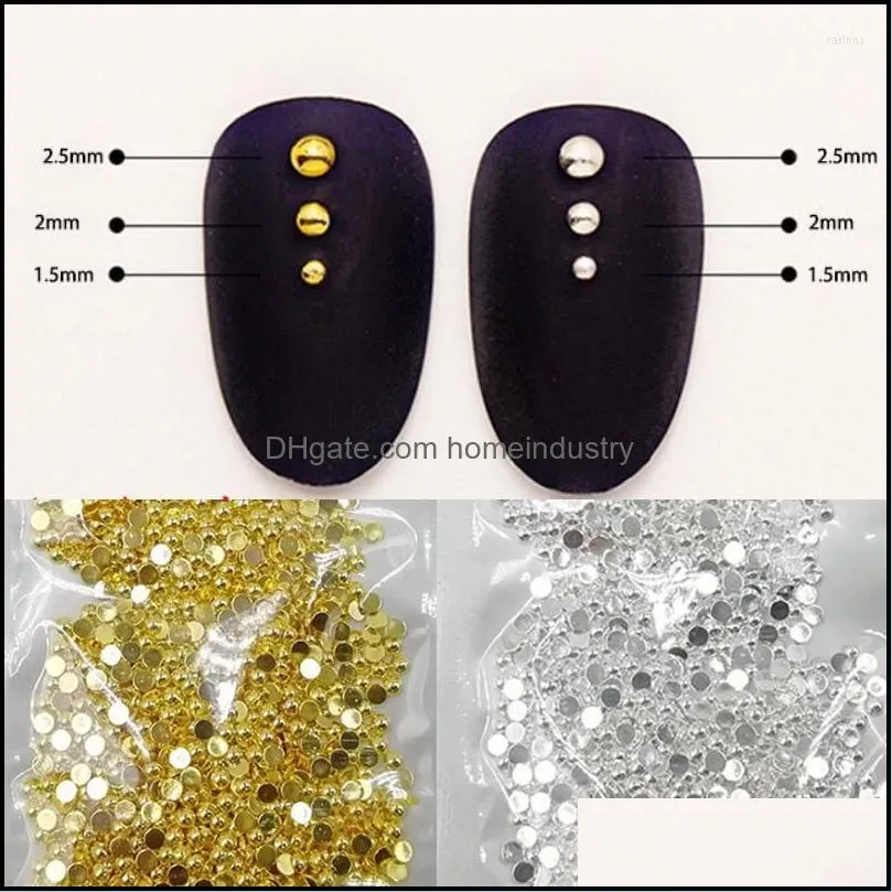 nail art decorations 1000pcs gold silver 3d rivet studs metallic decoration solid beads bended straight copper stick