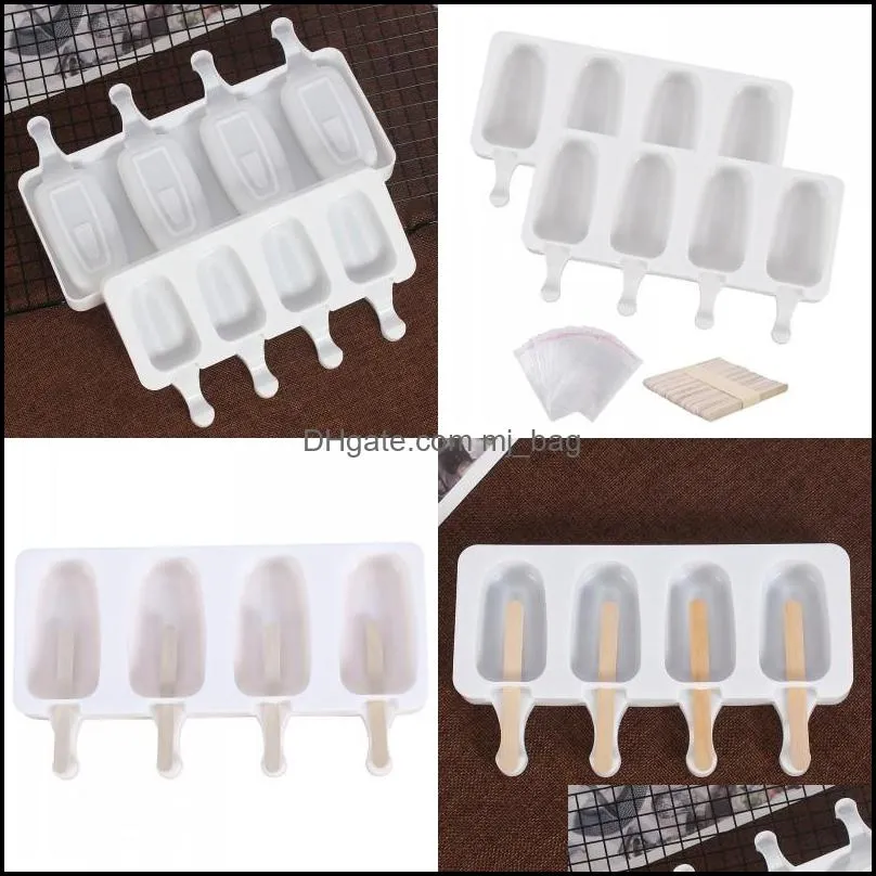 simplicity white silicone mould solid color ellipse ice cream mold household moulds popsicle chocolates new arrival 5 5fs p2